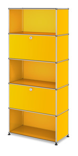 USM Haller Storage Unit M, Customisable Golden yellow RAL 1004|With drop-down door|Open|With drop-down door|Open