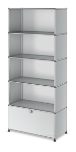 USM Haller Storage Unit M, Customisable USM matte silver|Open|Open|Open|With drop-down door