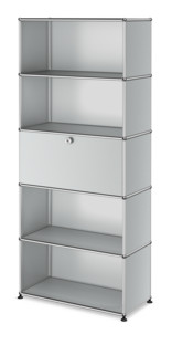 USM Haller Storage Unit M, Customisable USM matte silver|Open|With drop-down door|Open|Open
