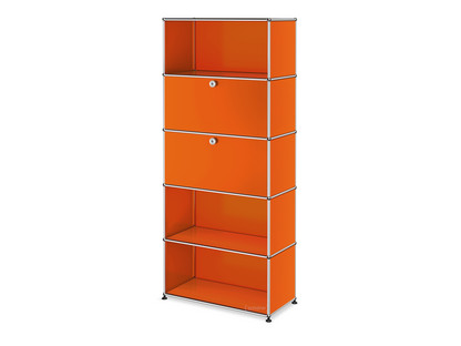 USM Haller Storage Unit M, Customisable Pure orange RAL 2004|With drop-down door|With drop-down door|Open|Open