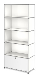 USM Haller Storage Unit M, Customisable Pure white RAL 9010|Open|Open|Open|With drop-down door