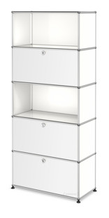 USM Haller Storage Unit M, Customisable Pure white RAL 9010|With drop-down door|Open|With drop-down door|With drop-down door