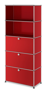 USM Haller Storage Unit M, Customisable USM ruby red|Open|With drop-down door|With drop-down door|With drop-down door