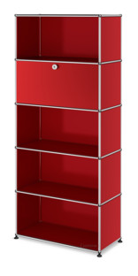 USM Haller Storage Unit M, Customisable USM ruby red|With drop-down door|Open|Open|Open