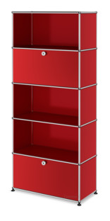 USM Haller Storage Unit M, Customisable USM ruby red|With drop-down door|Open|Open|With drop-down door