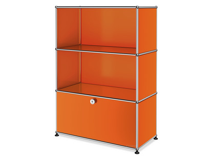 USM Haller Highboard M, Customisable Pure orange RAL 2004|Open|Open|With drop-down door