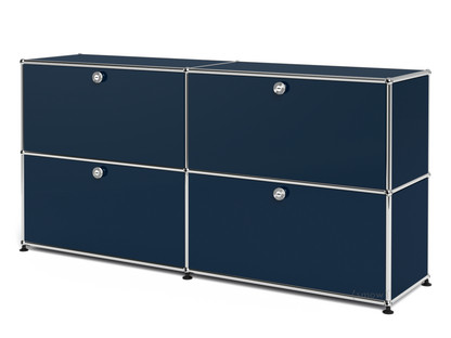 USM Haller Sideboard L, Customisable Steel blue RAL 5011|With 2 drop-down doors|With 2 drop-down doors