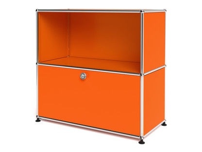 USM Haller Sideboard M, Customisable Pure orange RAL 2004|Open|With drop-down door