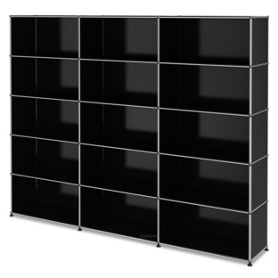 USM Haller Storage Unit XL, Customisable Graphite black RAL 9011|Open|Open|Open|Open