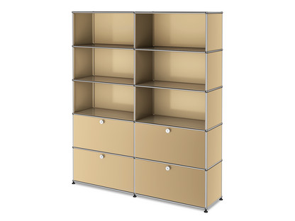 USM Haller Storage Unit L, Customisable USM beige|Open|Open|With 2 drop-down doors|With 2 extension doors