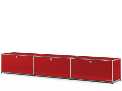 USM Haller Lowboard XL, Customisable USM ruby red|With 3 drop-down doors|35 cm