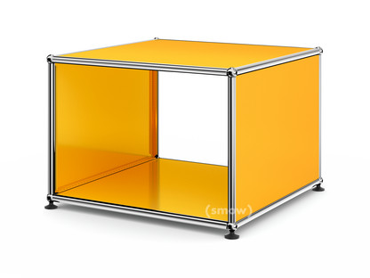 USM Haller Side Table with Side Panels 50 cm|without interior glass panel|Golden yellow RAL 1004