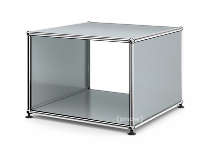 USM Haller Side Table with Side Panels 50 cm|without interior glass panel|Light grey RAL 7035