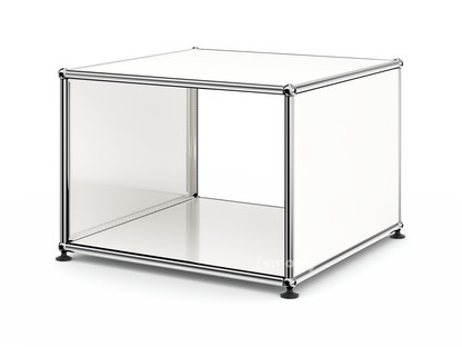 USM Haller Side Table with Side Panels 50 cm|without interior glass panel|Pure white RAL 9010
