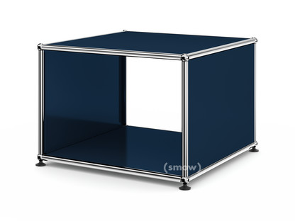 USM Haller Side Table with Side Panels 50 cm|without interior glass panel|Steel blue RAL 5011