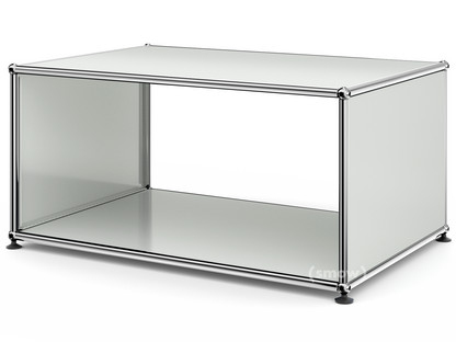 USM Haller Side Table with Side Panels 75 cm|without interior glass panel|Light grey RAL 7035