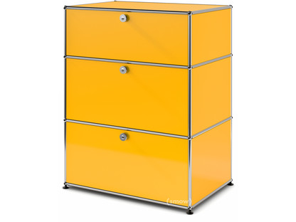 USM Haller Storage Unit with 3 Drawers H 95 + 4 x W 75 x D 50 cm|Golden yellow RAL 1004