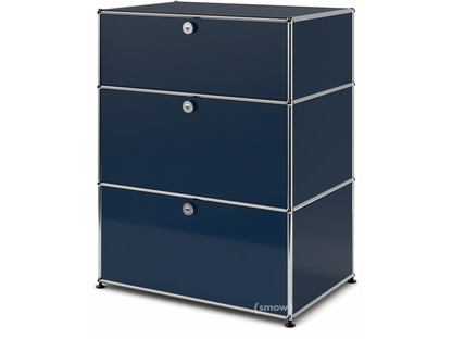 USM Haller Storage Unit with 3 Drawers H 95 + 4 x W 75 x D 50 cm|Steel blue RAL 5011