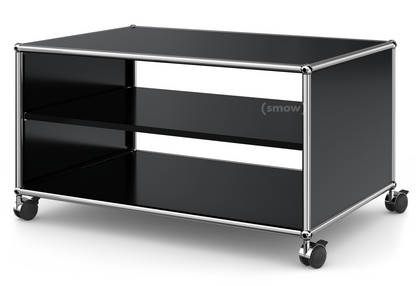 USM Haller TV Lowboard with Castors Without drop-down door, without rear panel|Graphite black RAL 9011