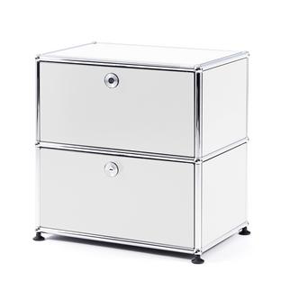 USM Haller Bedside Table with 2 Drop-down Doors Pure white RAL 9010