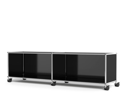 USM Haller TV-/Hi-Fi-Lowboard, Customisable Graphite black RAL 9011|Open|Without cable entry hole