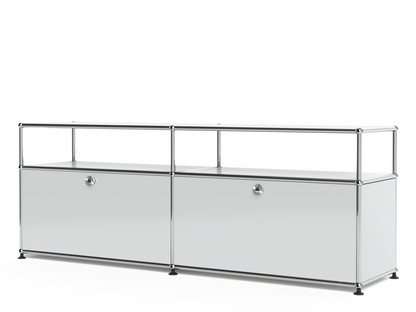 USM Haller Lowboard L with Extension, Customisable Light grey RAL 7035|With 2 drop-down doors|Without cable entry hole