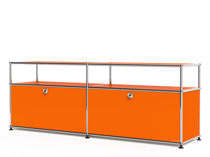 USM Haller Lowboard L with Extension, Customisable Pure orange RAL 2004|With 2 drop-down doors|With cable entry hole bottom centre