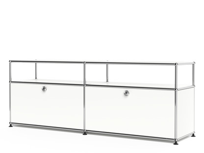 USM Haller Lowboard L with Extension, Customisable Pure white RAL 9010|With 2 drop-down doors|Without cable entry hole