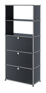 USM Haller Storage Unit with Drop-down Doors and Drawer Anthracite RAL 7016