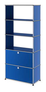 USM Haller Storage Unit with 2 Doors, without upper Rear Panels Gentian blue RAL 5010