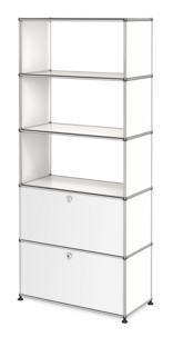USM Haller Storage Unit with 2 Doors, without upper Rear Panels Pure white RAL 9010