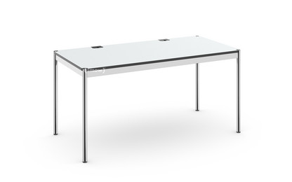 USM Haller Table Plus 150 x 75 cm|02-Pearl grey laminate|Without hatch