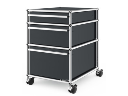 USM Haller Mobile Pedestal with 3 Drawers Type II (with Counterbalance) No locks|Anthracite RAL 7016