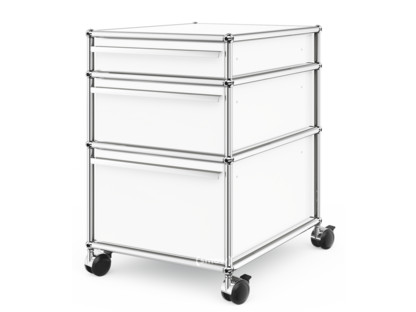 USM Haller Mobile Pedestal with 3 Drawers Type II (with Counterbalance) No locks|Pure white RAL 9010
