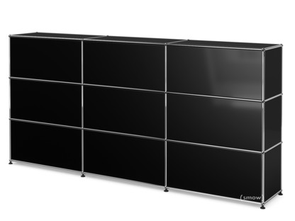USM Haller Counter Type 1 Graphite black RAL 9011|225 cm (3 elements)|35 cm