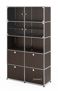 USM Haller Vitrine H 179 x W 103 x D 38 cm|USM brown|All compartments with a lock