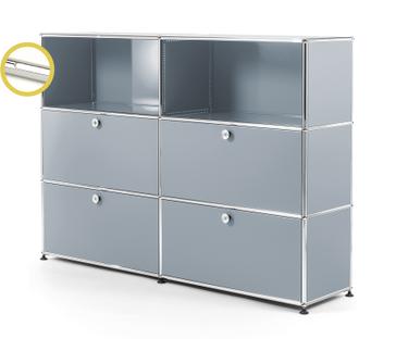 USM Haller E Highboard L with Compartment Lighting USM matte silver|Cool white