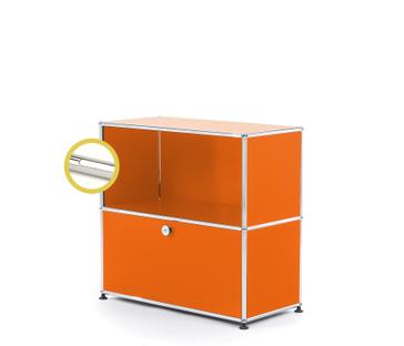 USM Haller E Sideboard M with Compartment Lighting Pure orange RAL 2004|Cool white