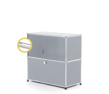 USM Haller E Sideboard M with Compartment Lighting USM matte silver|Cool white