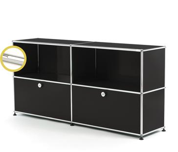USM Haller E Sideboard L with Compartment Lighting Graphite black RAL 9011|Cool white