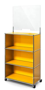USM Haller Counter M with Security Screen Golden yellow RAL 1004|With castors