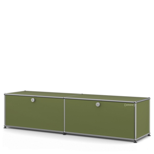 USM Haller Lowboard L, Edition olive green With 2 drop-down doors