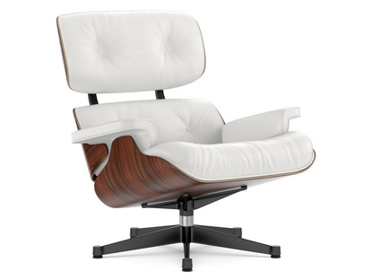 Lounge Chair Santos Palisander|Leather Premium F snow|84 cm - Original height 1956|Aluminium polished, sides black