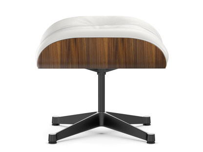 Lounge Chair Ottoman Walnut with black pigmentation|Leather Premium F snow|Aluminium polished, sides black