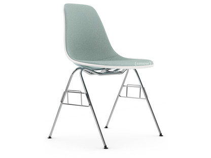 Eames Plastic Side Chair RE DSS Ice grey|With full upholstery|Ice blue / ivory|Without linking element (DSS-N)