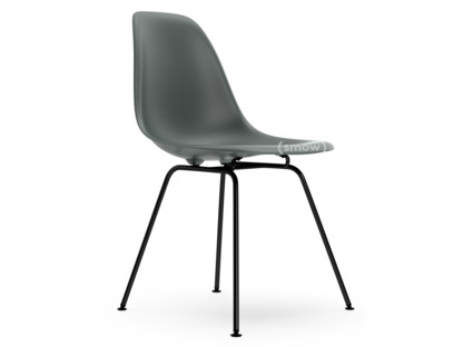 Eames Plastic Side Chair RE DSX Granite grey|Without upholstery|Without upholstery|Standard version - 43 cm|Coated basic dark