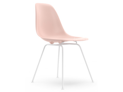 Eames Plastic Side Chair RE DSX Pale rose|Without upholstery|Without upholstery|Standard version - 43 cm|Coated white