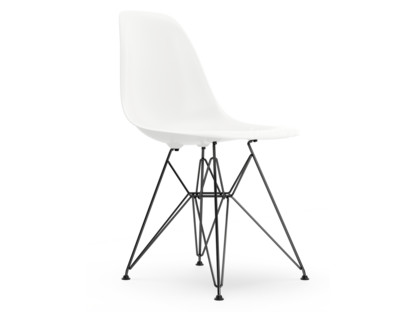Eames Plastic Side Chair RE DSR White|Without upholstery|Without upholstery|Standard version - 43 cm|Coated basic dark
