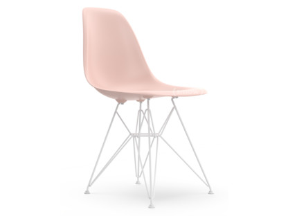 Eames Plastic Side Chair RE DSR Pale rose|Without upholstery|Without upholstery|Standard version - 43 cm|Coated white