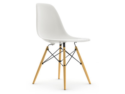Eames Plastic Side Chair RE DSW White|Without upholstery|Without upholstery|Standard version - 43 cm|Ash honey tone
